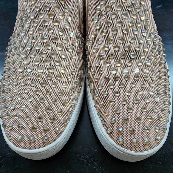 Michael Kors Mens Embellished Slip On Sneakers Rose Gold Mesh EU 42 US 11 - Picture 2 of 7